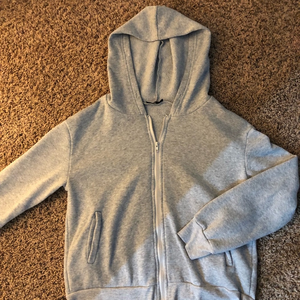 Gray zip up jacket